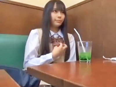 「大っきぃよぉ」黒髪ロングな美少女JKとホテルで円光ハメw