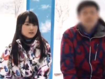 「ぁ…友達です」スキーをしに来ていた童顔美少女が欲情した友人に中出しされて着床